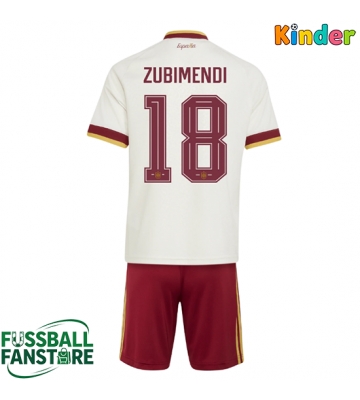 Spanien Martin Zubimendi #18 Replik Auswärtstrikot Kinder WM 2026 Kurzarm (+ Kurze Hosen)